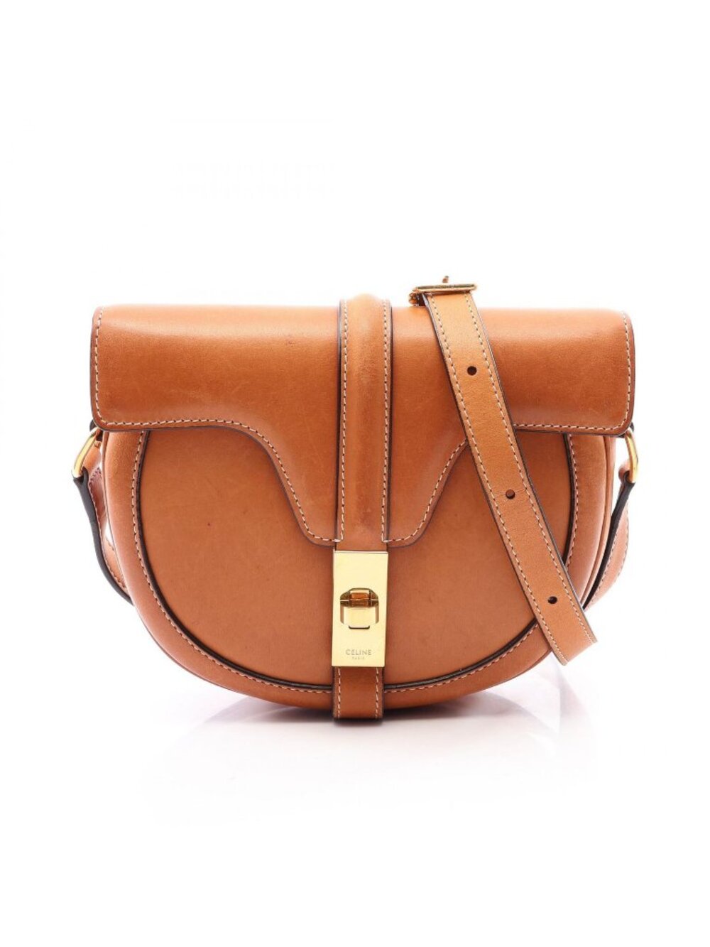 Celine Shoulder Bag Small Besace Tan Leather 16